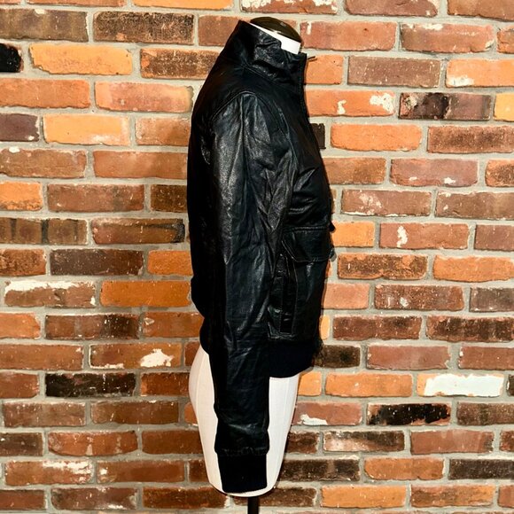 Theory Black Belair Leather Bomber Jacket Size Small - Picture 4 of 9